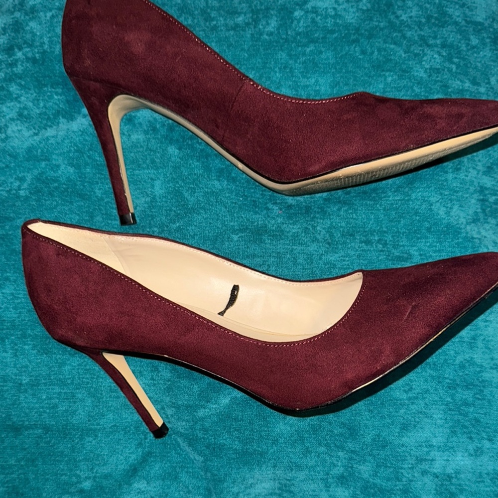 Burgundy Suede High Stiletto Heels